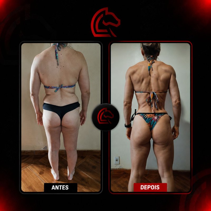 Comparativo antes e depois de aluno do Pampa Team, com o rosto preservado